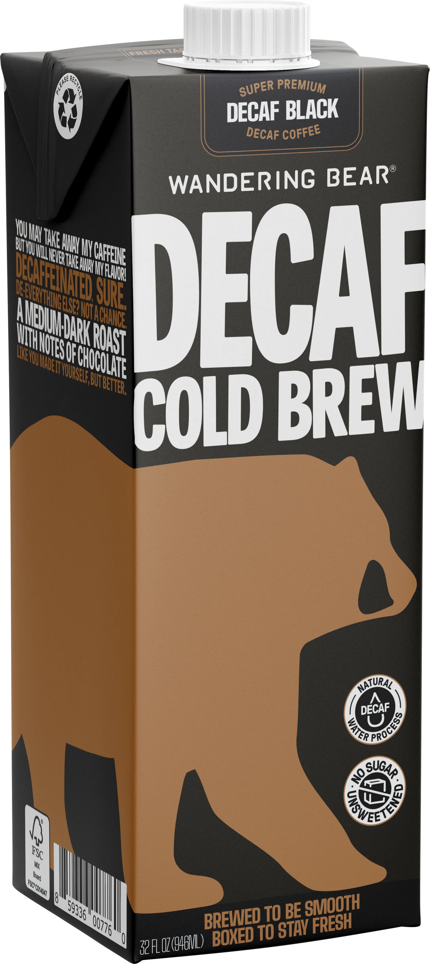 32oz Cold Brew Carton (Bundle Unit) - Decaf Black