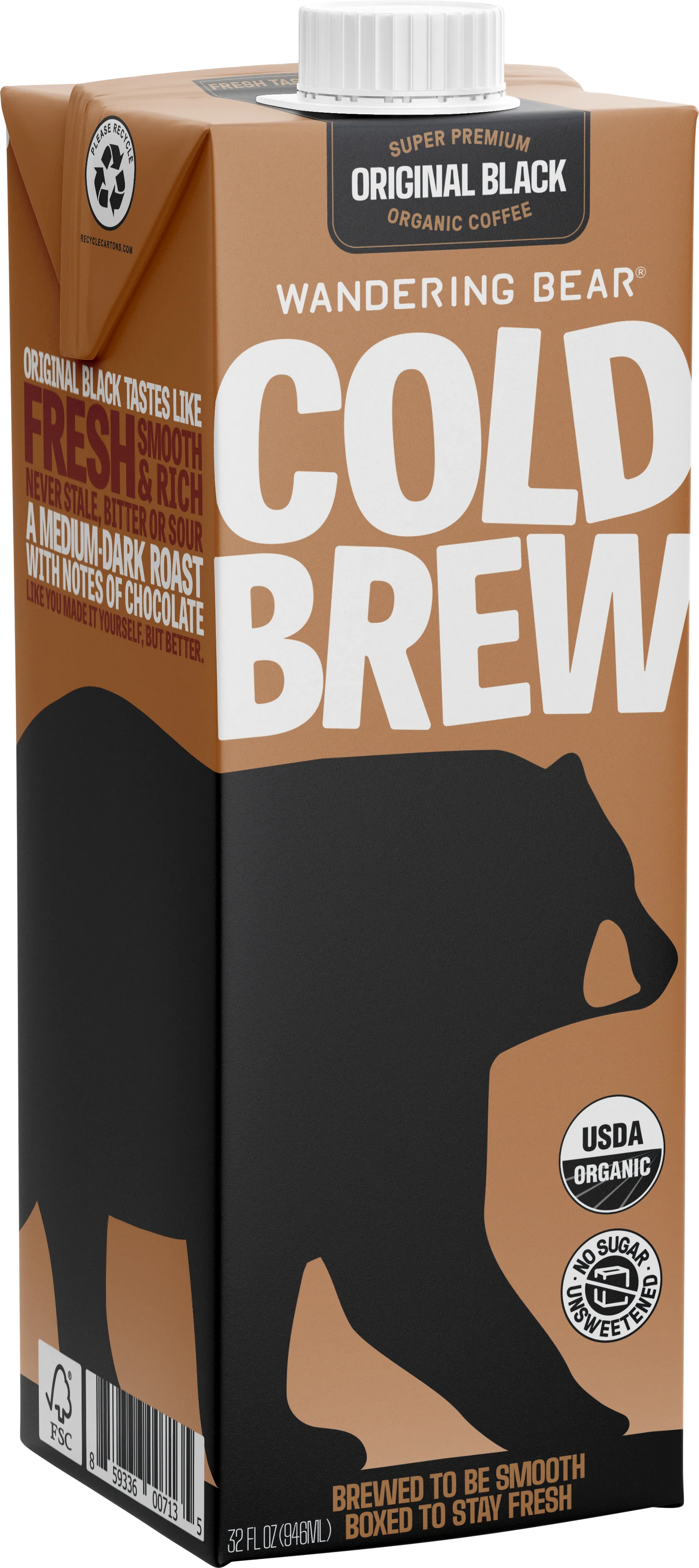 32oz Cold Brew Carton (Bundle Unit) - Straight Black