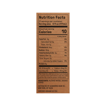 Cold Brew On Tap (2 boxes 1Gal) - Straight Black