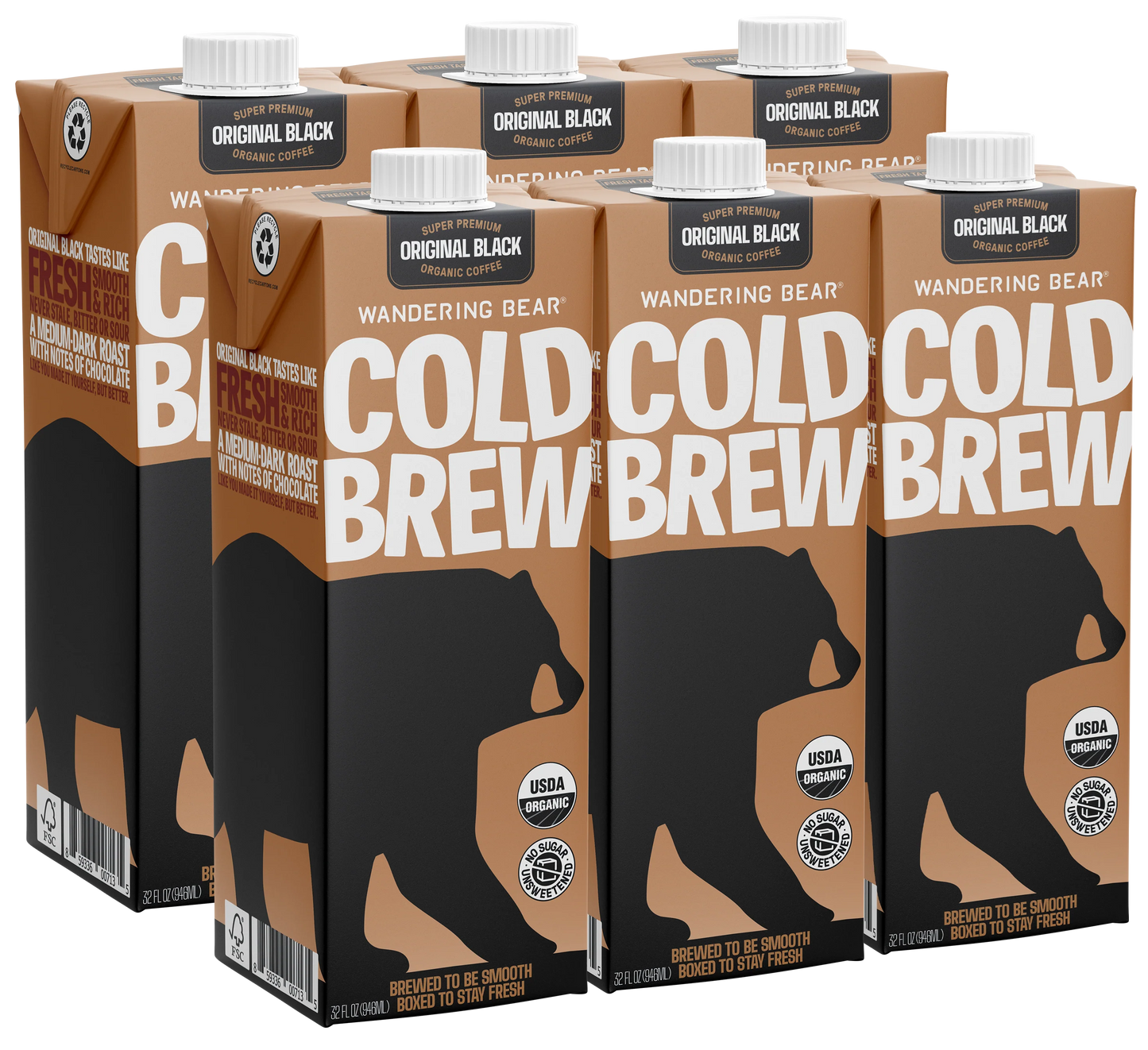 Cold Brew Coffee (32oz Cartons) - Straight Black